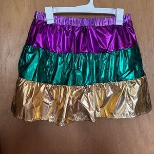 Queen of Sparkles- metallic Mardi Gras skort